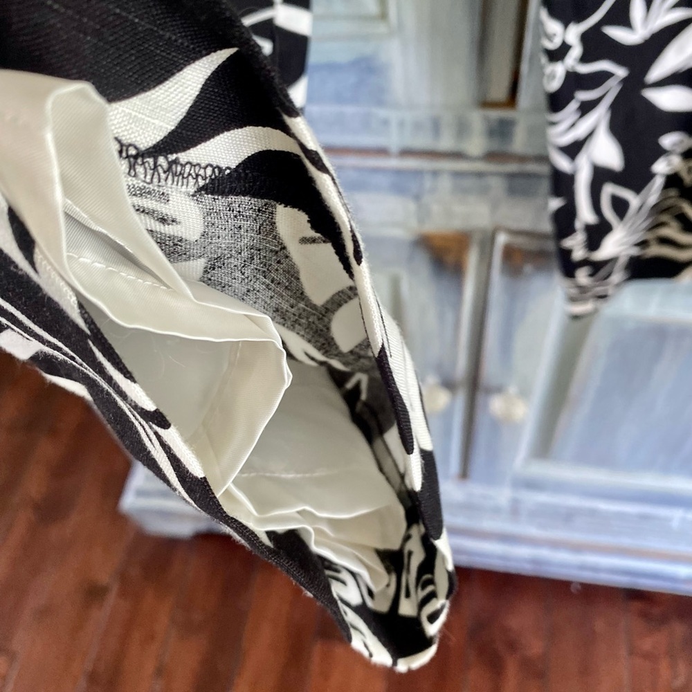 David Brooks Black and Cream Linen Blend Pants - Picture 7 of 11